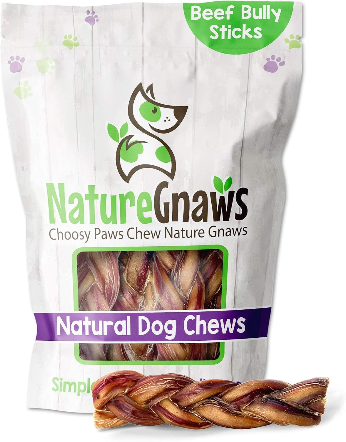 Braided Bully Sticks for Dogs 5-6" (3 Count) - Long Lasting for Small and Medium Dogs - Natural Beef Dog Chew Bones - Rawhide Free