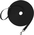 Dog/Puppy Obedience Recall Training Agility Lead - 15Ft 20Ft 30Ft 50Ft 100Ft Leash - Great for Play, Camping, or Backyard - Black
