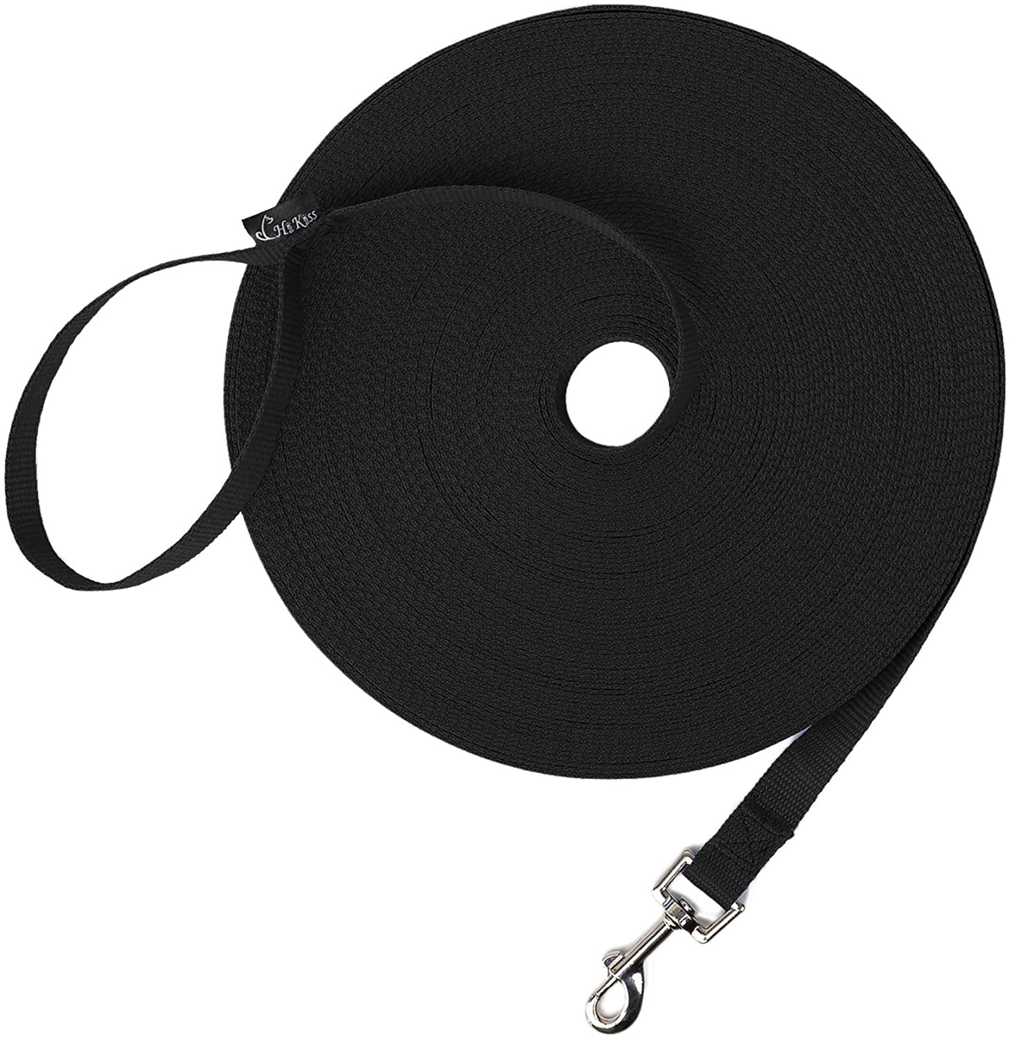 Dog/Puppy Obedience Recall Training Agility Lead - 15Ft 20Ft 30Ft 50Ft 100Ft Leash - Great for Play, Camping, or Backyard - Black