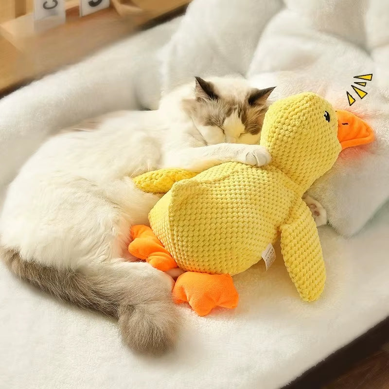 Duck Dog Toy Plush Chew Resistant Durable Dog Toy with Quacking Sound Teeth Grinding Relief Soft Companion for Small Large Dog