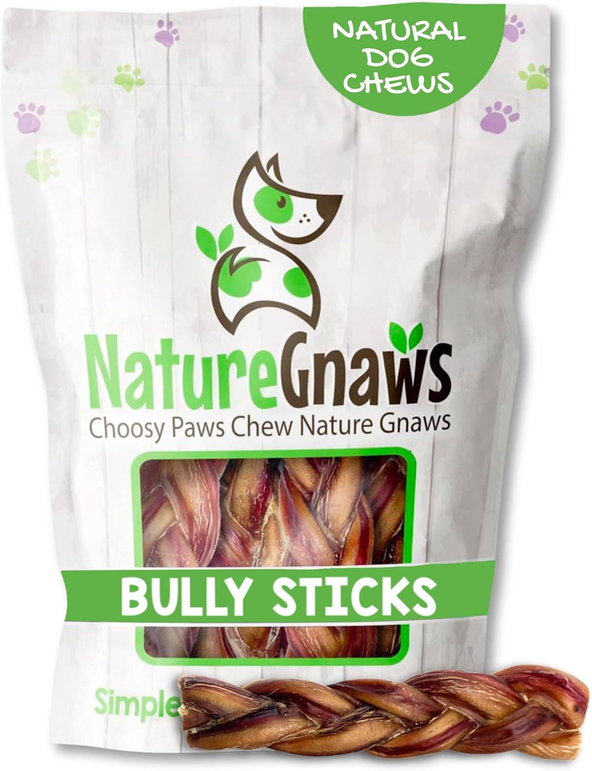 Braided Bully Sticks for Dogs 5-6" (3 Count) - Long Lasting for Small and Medium Dogs - Natural Beef Dog Chew Bones - Rawhide Free