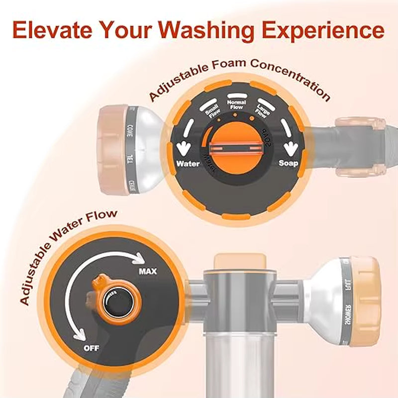 Upgraded Dog Shower Attachment Dog Washing Hose Attachment 8-In-1 Mode Dog Shampoo Sprayer with 3.5Oz 100Cc Soap Dispenser