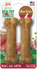 Healthy Edibles Natural Dog Chews Long Lasting Roast Beef Flavor Treats for Dogs, Medium/Wolf (2 Count)