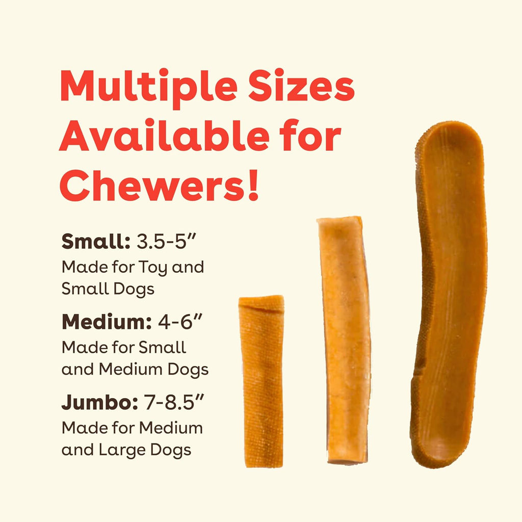 Yak Cheese Chews for Dogs & Teething Puppies, Natural, Long-Lasting Himalayan Dental Treats (3 Pack Small)