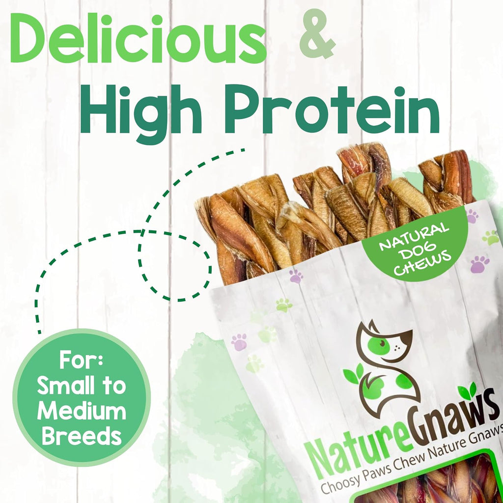 Braided Bully Sticks for Dogs 5-6" (3 Count) - Long Lasting for Small and Medium Dogs - Natural Beef Dog Chew Bones - Rawhide Free