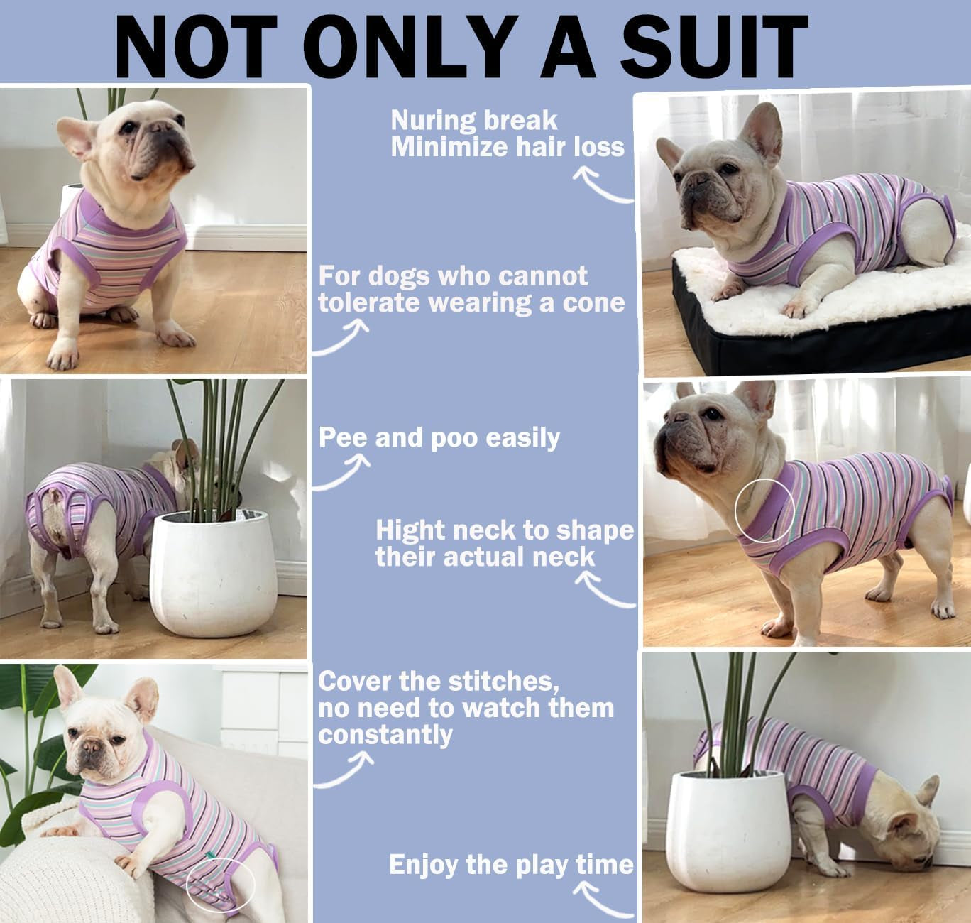 Sebdtico Recovery Suit for Dogs,Dog Surgery Suit Female Spay,Soft Dog Onesie for Surgery Female,Dog Cone Alternative Surgical Recovery Suit Female,Abdominal Wounds Licking anti Suit for Dogs