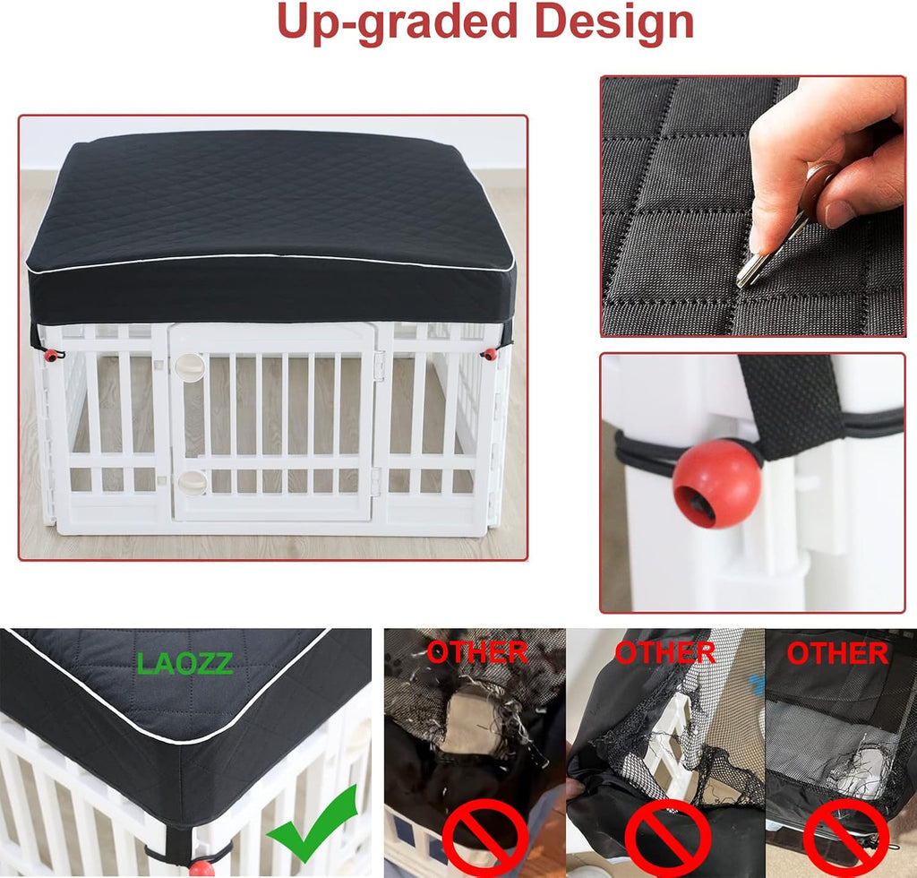Dog Pen Cover Dog Playpen Cover for Pets,Provide Shade and Security for Indoor Outdoor Dog Pen,Pet Playpen Cover Fits 35 Inch Playpen 4-Panels (Playpen Not Included!!!)