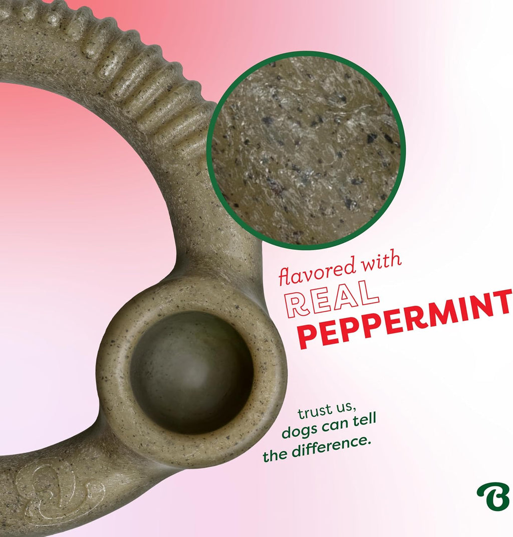 Ring Dog Chew Toy for Aggressive Chewers, Peppermint, Medium