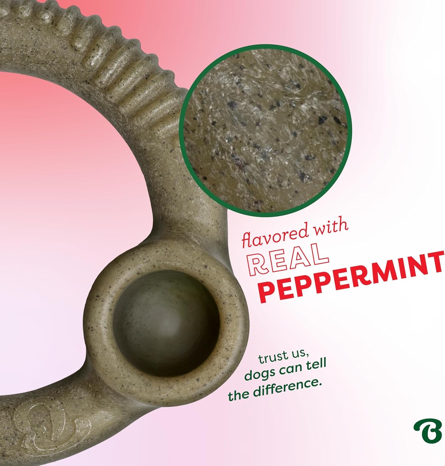 Ring Dog Chew Toy for Aggressive Chewers, Peppermint, Medium