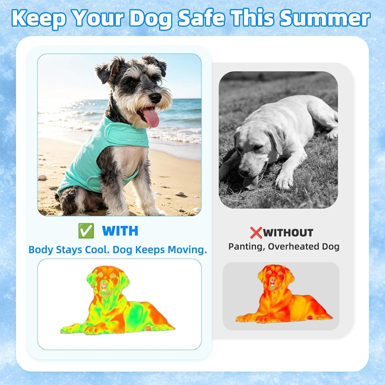 Dog Cooling Vest, Breathable Mesh PVA Dog Shirt, Lightweight Soft Instant Chill Sleeveless Pet Clothes, Adjustable Cooler Jacket Puppy Outfit for Hot Summer Outdoor, Green M
