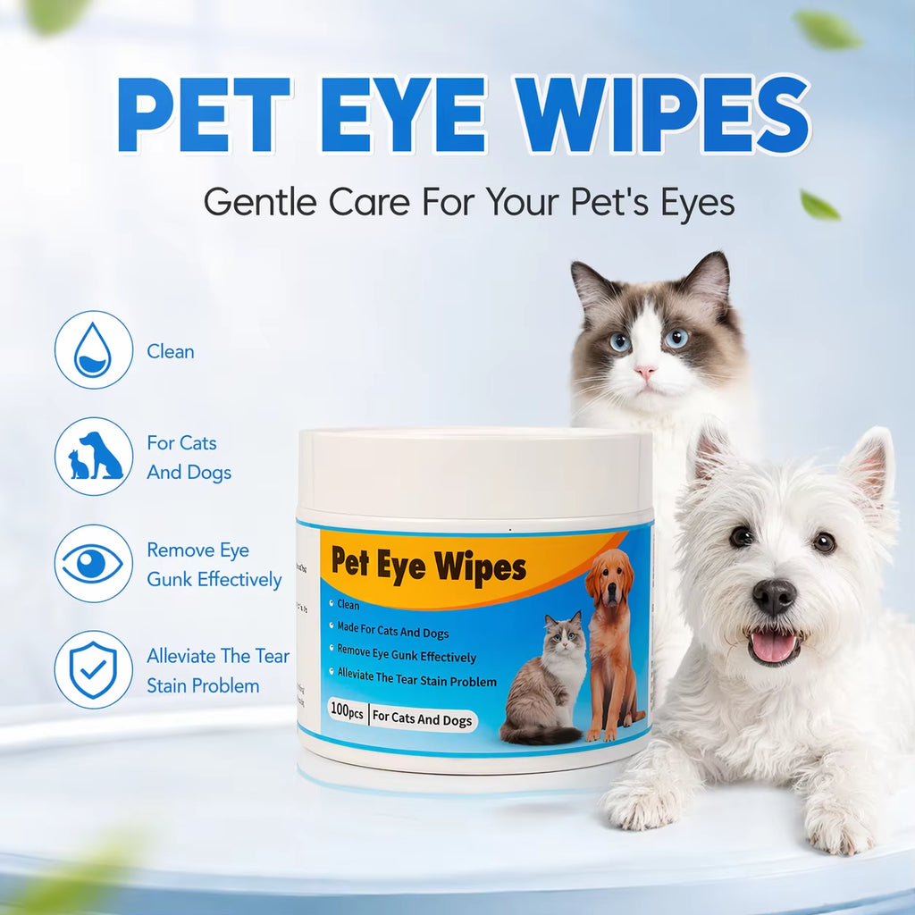 Wholesale Pet Eye Wipes 100 Count Jar Package, with Ultra Soft Thickened Wipes, for Tear Stain Relief and Daily Eye Care